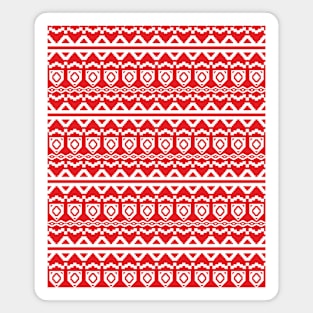 Red Geometric Christmas Pattern Magnet